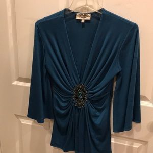 Three quarter sleeve bedazzled shirt